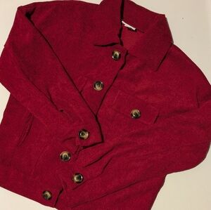 LuLaRoe Berlin Jacket Burnt Red Lightweight Corduroy Size XS